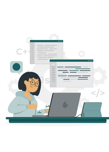 Illustration of cloud computing technology with data servers, cloud icons, and users accessing data remotely.